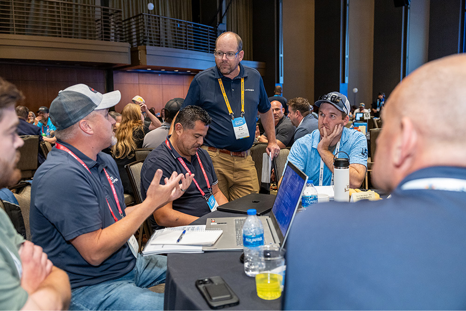 Advisor speaking with attendees