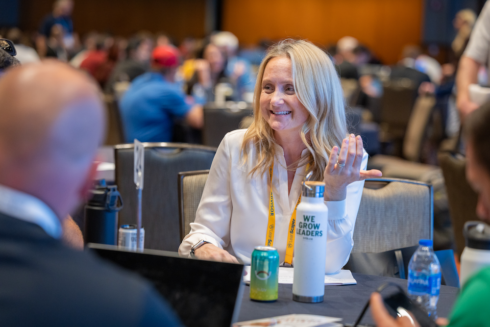 Advisor in discussion during session